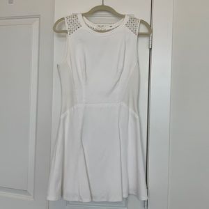 Club Monaco White Knee Length Pleated Dress